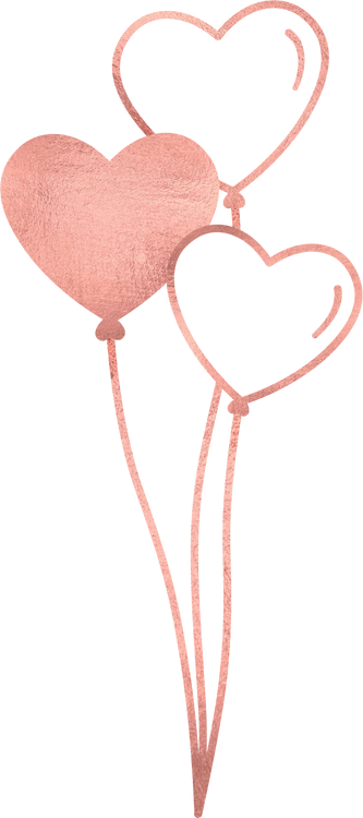Static Rose Gold Heart-Shaped Balloons 